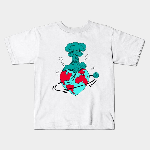 Turqred Atomic Heart Kids T-Shirt by kenallouis